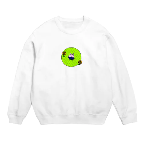 うさちゃん原っぱ Crew Neck Sweatshirt