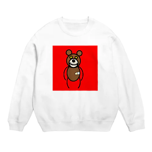 一匹のケガありクマ Crew Neck Sweatshirt