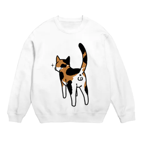 ねこけつω（三毛猫） Crew Neck Sweatshirt