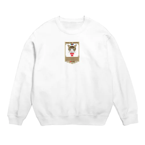 トリオ ザ ストライプ michi--ワッペン Crew Neck Sweatshirt