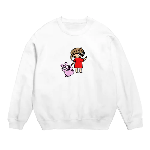 みいちゃんとうぶーう Crew Neck Sweatshirt