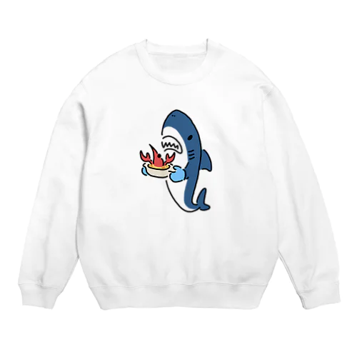 エビグラタンをこしらえたサメ Crew Neck Sweatshirt