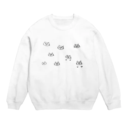 怒ってないよネコ Crew Neck Sweatshirt