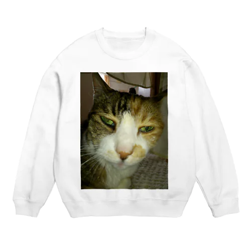 寝ぼけ猫 Crew Neck Sweatshirt