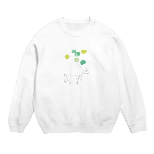 草原のひつじ Crew Neck Sweatshirt