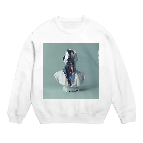 paint on Gypsum statue [02] Crew Neck Sweatshirt