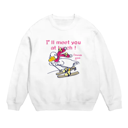 CT75あひるのおひるさんのスキーＡ Crew Neck Sweatshirt