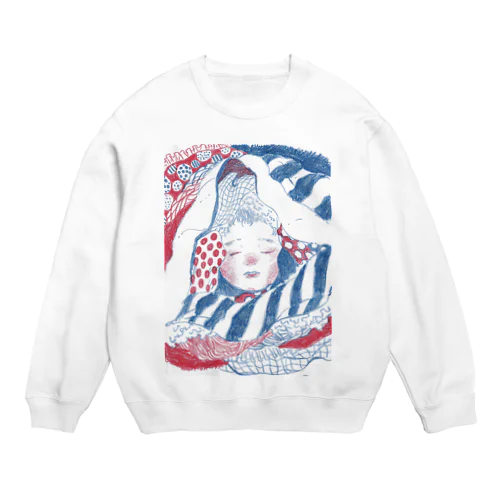 姪っ子のお昼寝 Crew Neck Sweatshirt