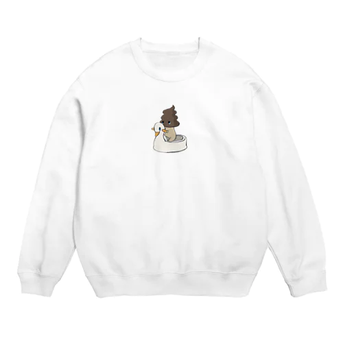 うんこがうんこする Crew Neck Sweatshirt