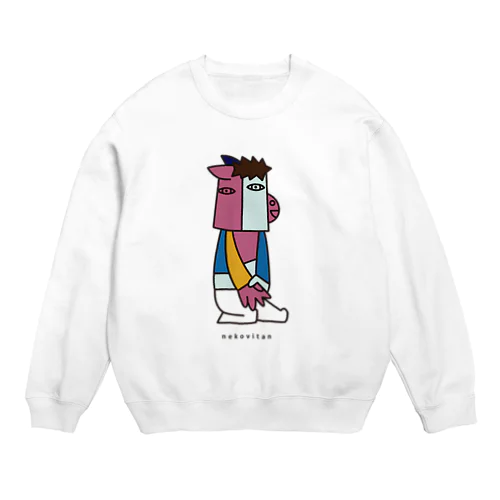 馬キュビズム風 Crew Neck Sweatshirt