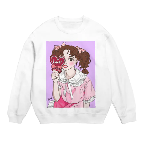 ピンクだらけの女の子 Crew Neck Sweatshirt