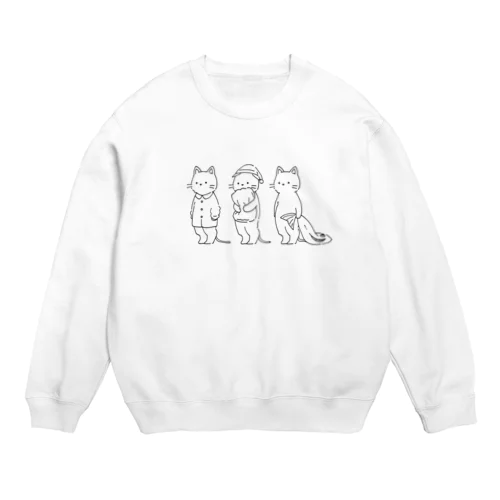 おやすみネコさん Crew Neck Sweatshirt