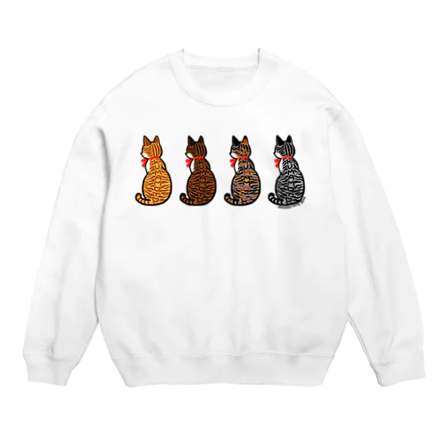 くまねこ４色(熊本地震義援金) Crew Neck Sweatshirt