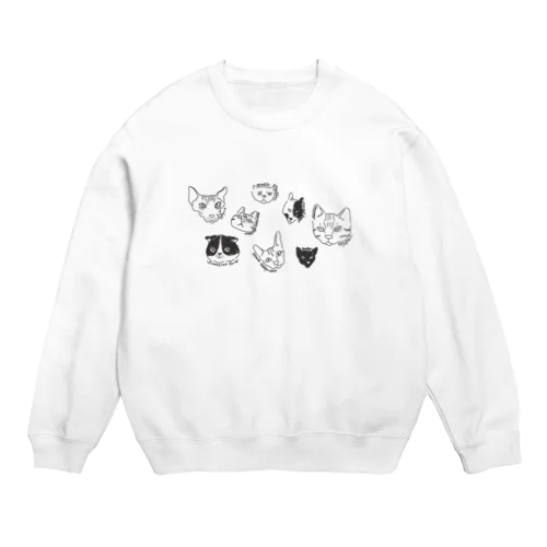 cat breed(背) Crew Neck Sweatshirt