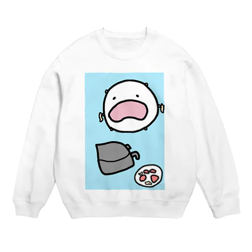 ノンフライヤーでとり天を作るも「天」部分が全て剥がれたねこです Crew Neck Sweatshirt