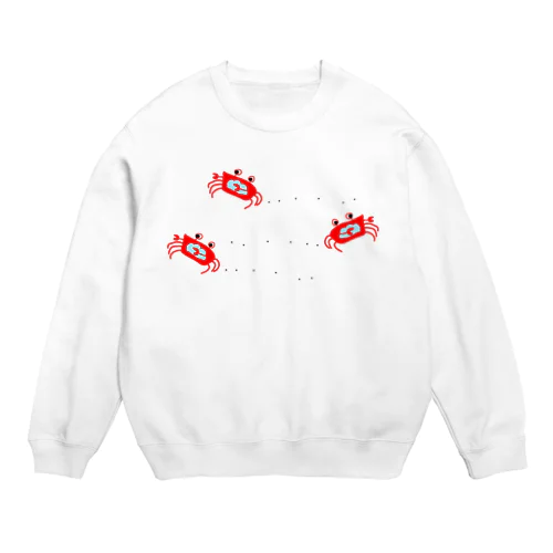 現在・過去・未来に向かうカニ Crew Neck Sweatshirt