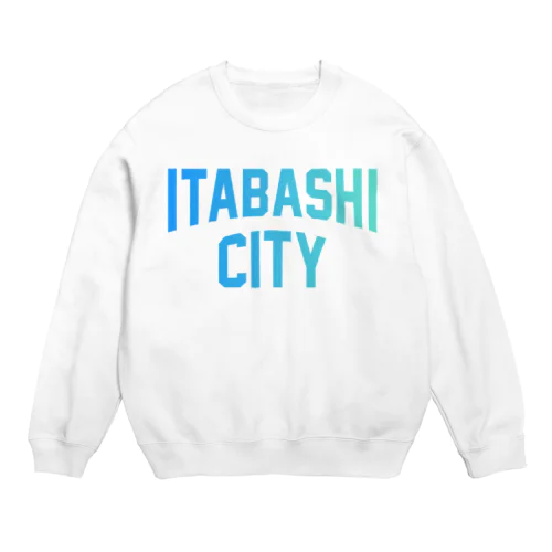 板橋区 ITABASHI CITY ロゴブルー Crew Neck Sweatshirt