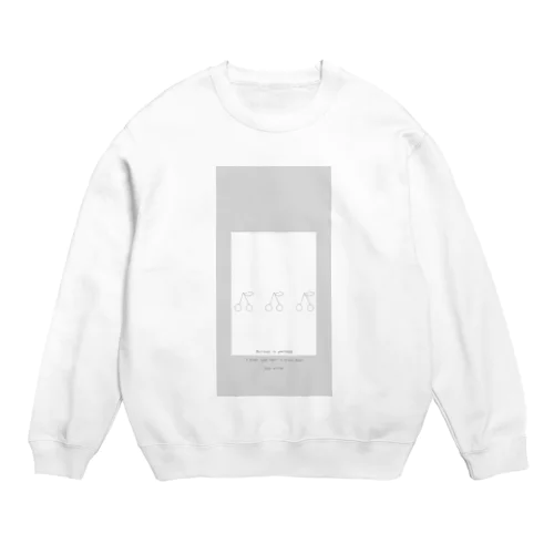 線画 さくらんぼ light gray Crew Neck Sweatshirt