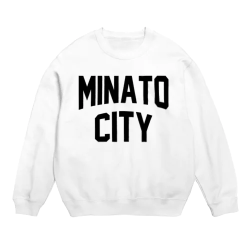 港区 MINATO CITY ロゴブラック Crew Neck Sweatshirt
