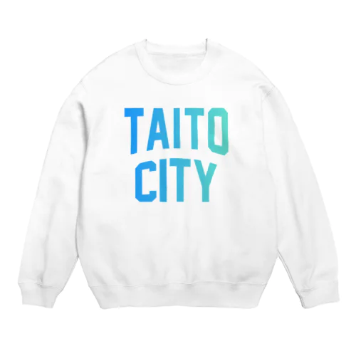 台東区 TAITO WARD ロゴブルー Crew Neck Sweatshirt