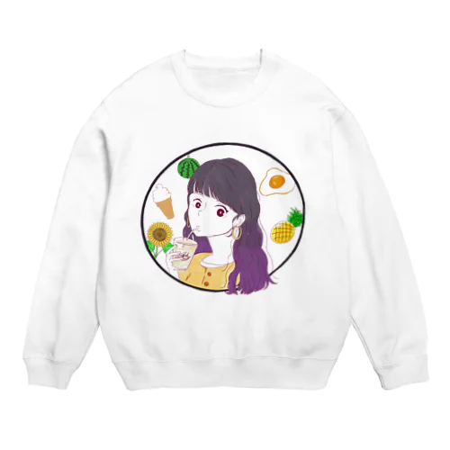 タピオカガール Crew Neck Sweatshirt