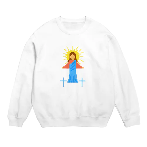 キリスト　ドット絵 Crew Neck Sweatshirt