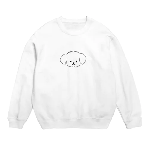 白い犬マルチーズ Crew Neck Sweatshirt