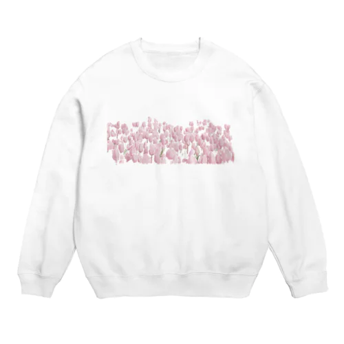 Tulip field pink Crew Neck Sweatshirt