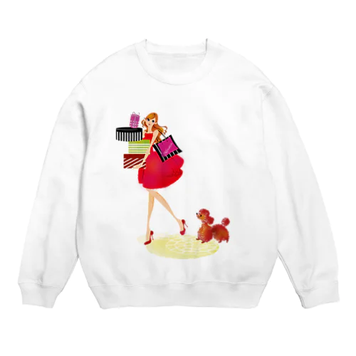 Lady＆Poodle Crew Neck Sweatshirt