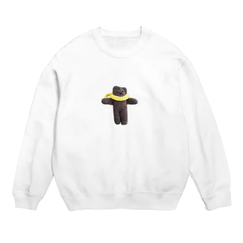 黄色いマフラーのくまさん Crew Neck Sweatshirt