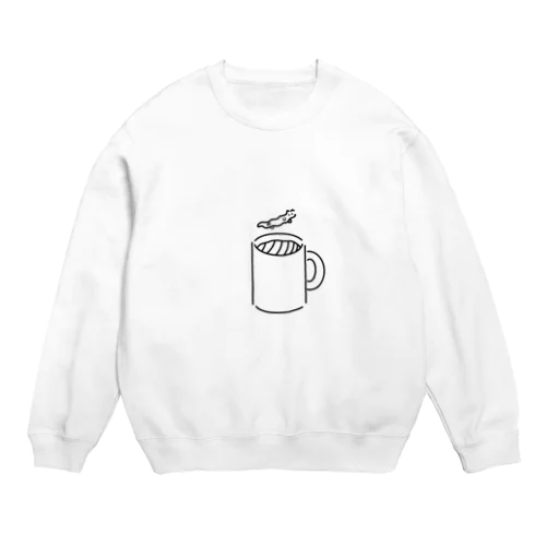 湯気ねこ Crew Neck Sweatshirt