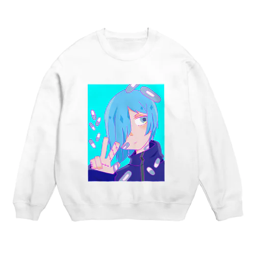 真っ青くん Crew Neck Sweatshirt