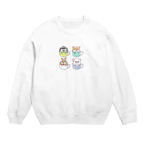 オリジナル　ハリネズミのソフィー、カップにハマってこっちを見ている。 Crew Neck Sweatshirt