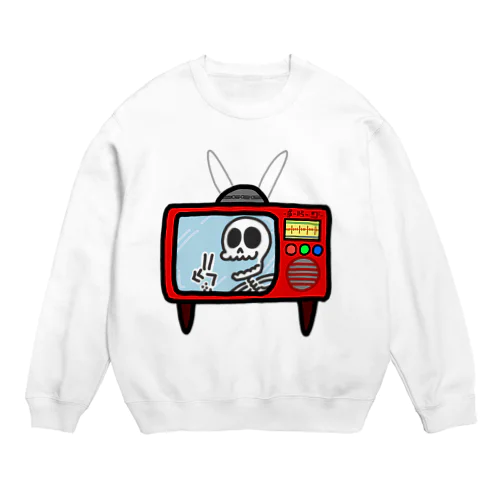 スカルがテレビ出演 Crew Neck Sweatshirt