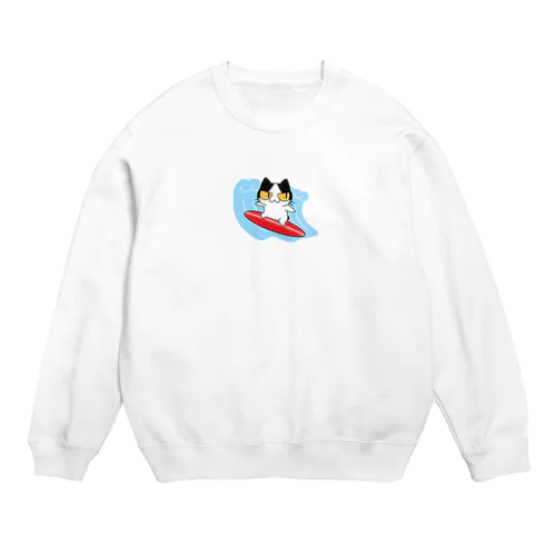 ねこサーフィン Crew Neck Sweatshirt