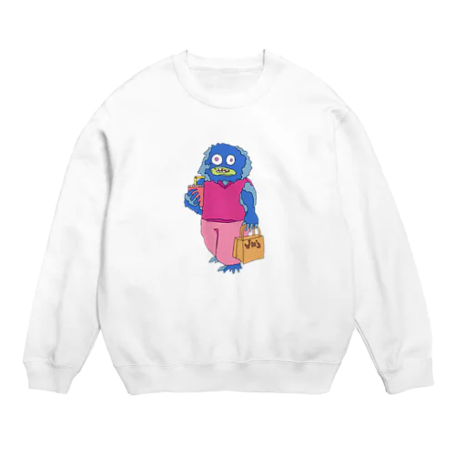 depressed yeti (shopping) Crew Neck Sweatshirt