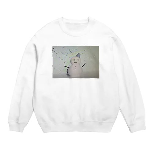 哀愁漂う雪だるま(画面直撮り) Crew Neck Sweatshirt