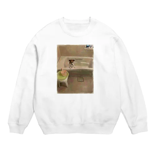 風呂から出られない Crew Neck Sweatshirt