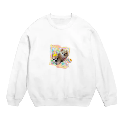 絵画風のチビちゃんとココちゃん Crew Neck Sweatshirt