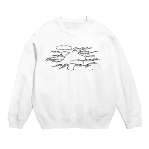 お昼寝するだいだらぼっち Crew Neck Sweatshirt