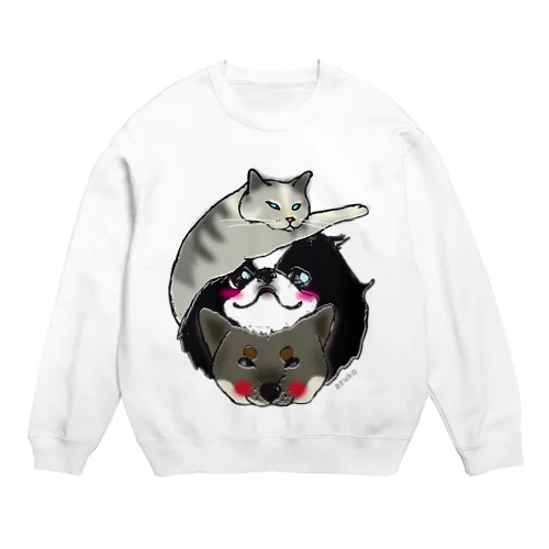 にゃん狆柴っ！ Crew Neck Sweatshirt