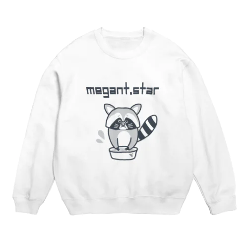 アライグマ(モノクロ) Crew Neck Sweatshirt