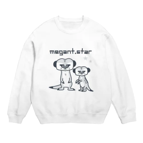 ミーアキャット(モノクロ) Crew Neck Sweatshirt