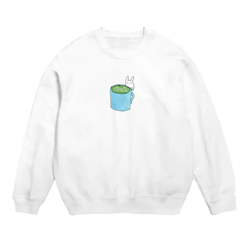 うさぎと抹茶ラテ Crew Neck Sweatshirt