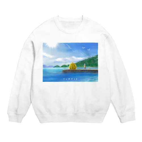 旅の思い出スケッチ_青 Crew Neck Sweatshirt