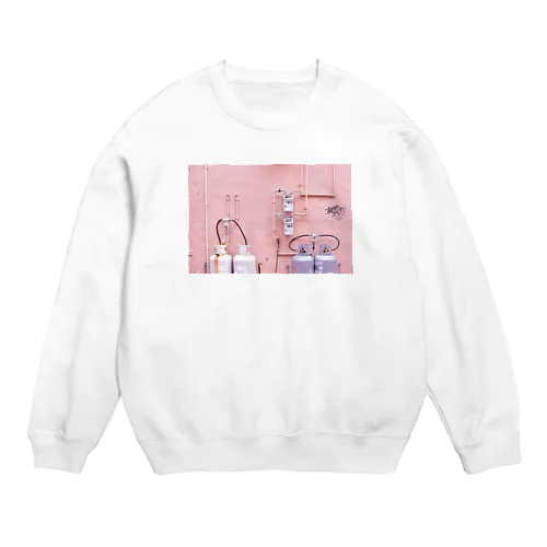 フォトシリーズ ピンクの壁 Crew Neck Sweatshirt