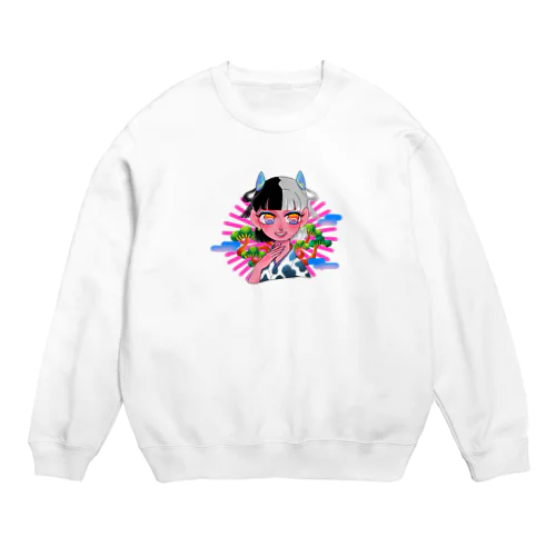 ⛩！謹賀新年！⛩うしガ〜ル🐄🐄 Crew Neck Sweatshirt