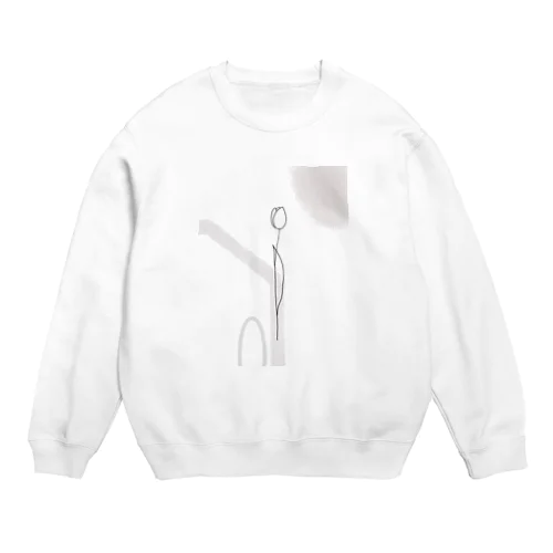 線画チューリップ おうち Crew Neck Sweatshirt