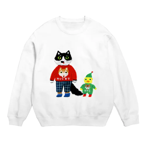 ハスキーのファン Crew Neck Sweatshirt