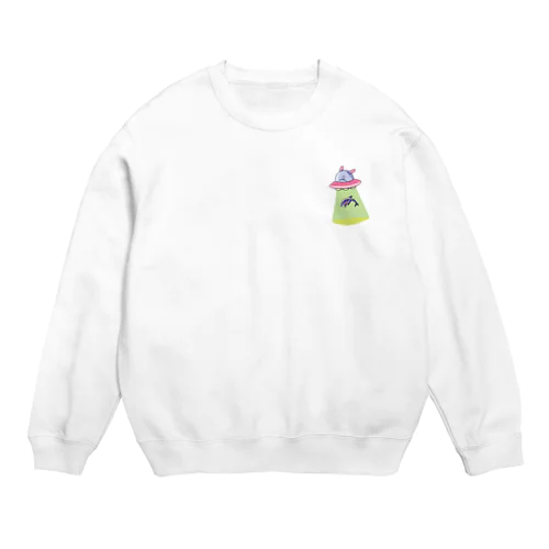 キャトるUFOうさぎ(サメワンポイント) Crew Neck Sweatshirt